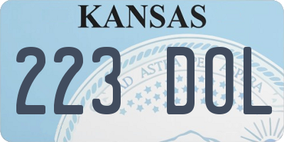 KS license plate 223DOL