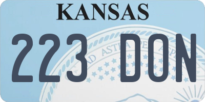 KS license plate 223DON