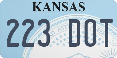 KS license plate 223DOT