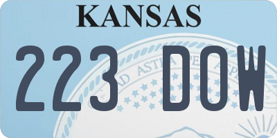 KS license plate 223DOW