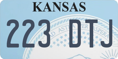 KS license plate 223DTJ