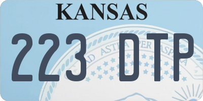 KS license plate 223DTP