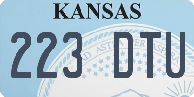 KS license plate 223DTU