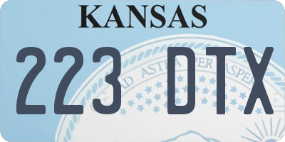 KS license plate 223DTX