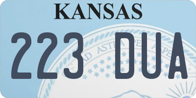 KS license plate 223DUA