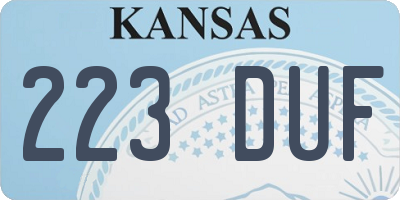 KS license plate 223DUF