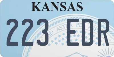 KS license plate 223EDR