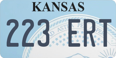 KS license plate 223ERT