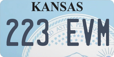 KS license plate 223EVM
