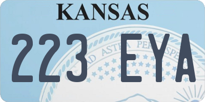 KS license plate 223EYA