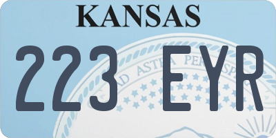 KS license plate 223EYR