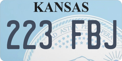 KS license plate 223FBJ