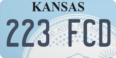 KS license plate 223FCD