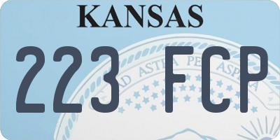 KS license plate 223FCP