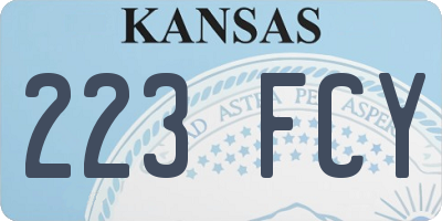 KS license plate 223FCY