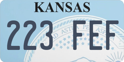 KS license plate 223FEF
