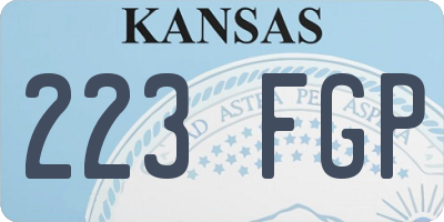 KS license plate 223FGP