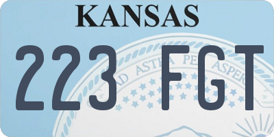 KS license plate 223FGT