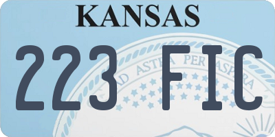 KS license plate 223FIC