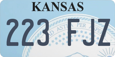 KS license plate 223FJZ