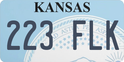 KS license plate 223FLK