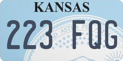 KS license plate 223FQG