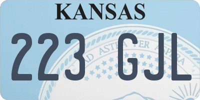 KS license plate 223GJL