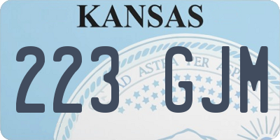 KS license plate 223GJM