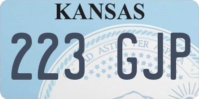 KS license plate 223GJP