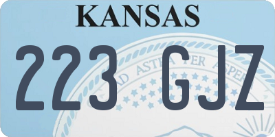 KS license plate 223GJZ