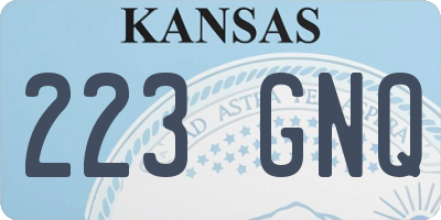 KS license plate 223GNQ