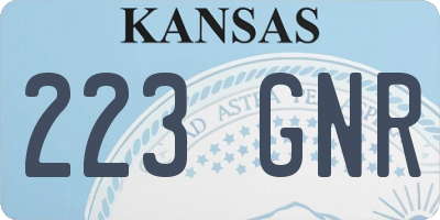 KS license plate 223GNR