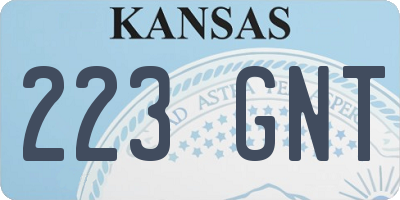 KS license plate 223GNT