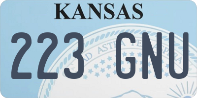 KS license plate 223GNU