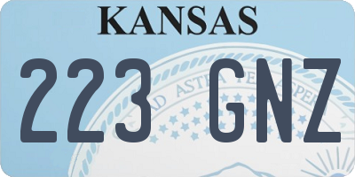 KS license plate 223GNZ
