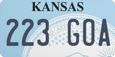 KS license plate 223GOA