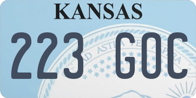 KS license plate 223GOC