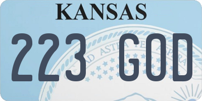 KS license plate 223GOD
