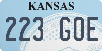 KS license plate 223GOE