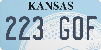 KS license plate 223GOF