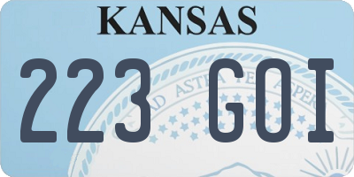 KS license plate 223GOI