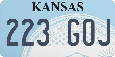 KS license plate 223GOJ