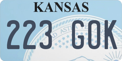 KS license plate 223GOK
