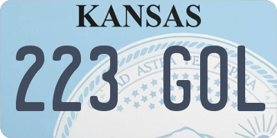 KS license plate 223GOL