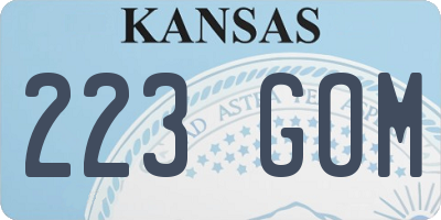 KS license plate 223GOM
