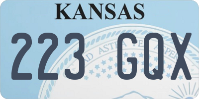 KS license plate 223GQX