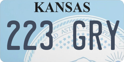 KS license plate 223GRY