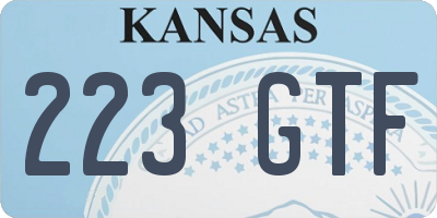 KS license plate 223GTF
