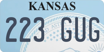 KS license plate 223GUG