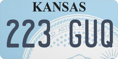 KS license plate 223GUQ
